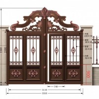 苏州别墅庭院铝艺门 铝合金欧式大门 新中式铝艺门