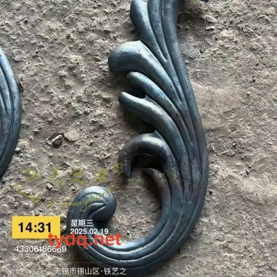 铁艺大门纯手工锻打花叶配件批发厂家图3